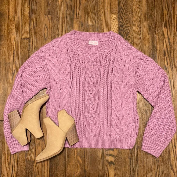 Pink Lily Knit Sweater - Picture 1 of 4